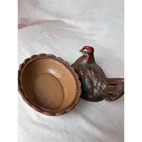 Vintage Hen on Nest Painted Ceramic 1970s - Picture 7 of 10